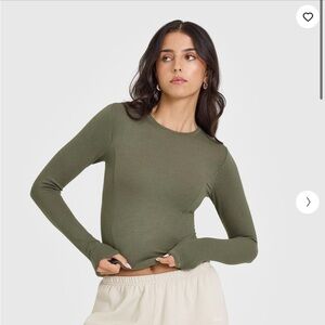 Oner Active Mellow Rib Mid Long Sleeve Top Alpine Green